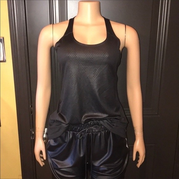 Danskin Now Tank Top Racer Back black loose fit elastic strap vented size L - Picture 6 of 12